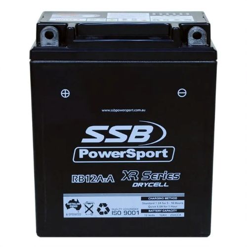 MOTORCYCLE AND POWERSPORTS BATTERY (YB12A-A) AGM 12V 12AH 250CCA