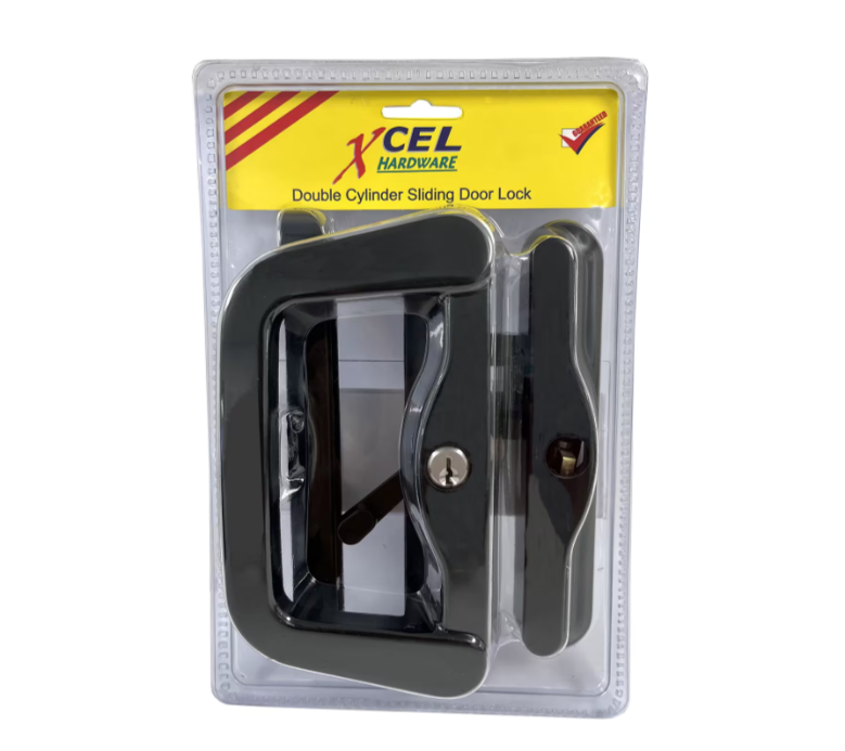 Xcel Sliding Door Lock Double Cylinder - Black