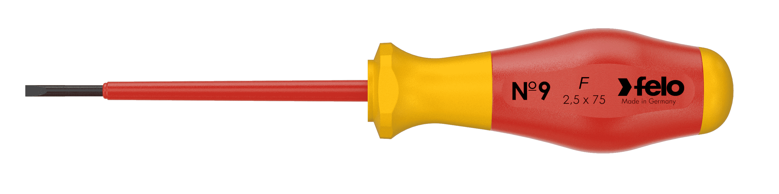 Felo 913 Screwdriver SL 2.5 x 0.4 x 75mm VDE