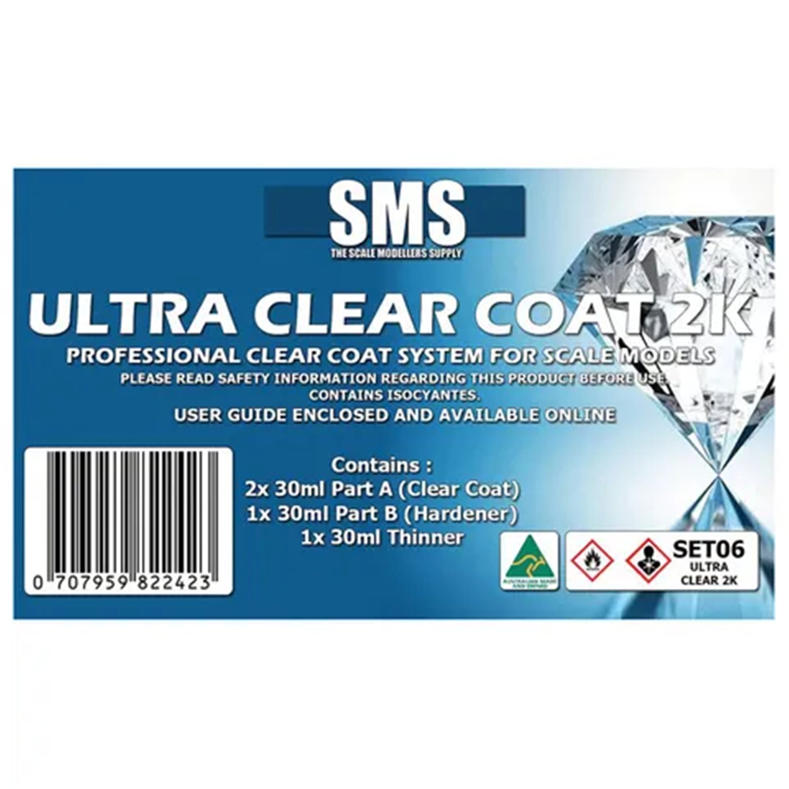 SMS Airbrush paint Ultra Clear Coat 2K Set For Scale Models