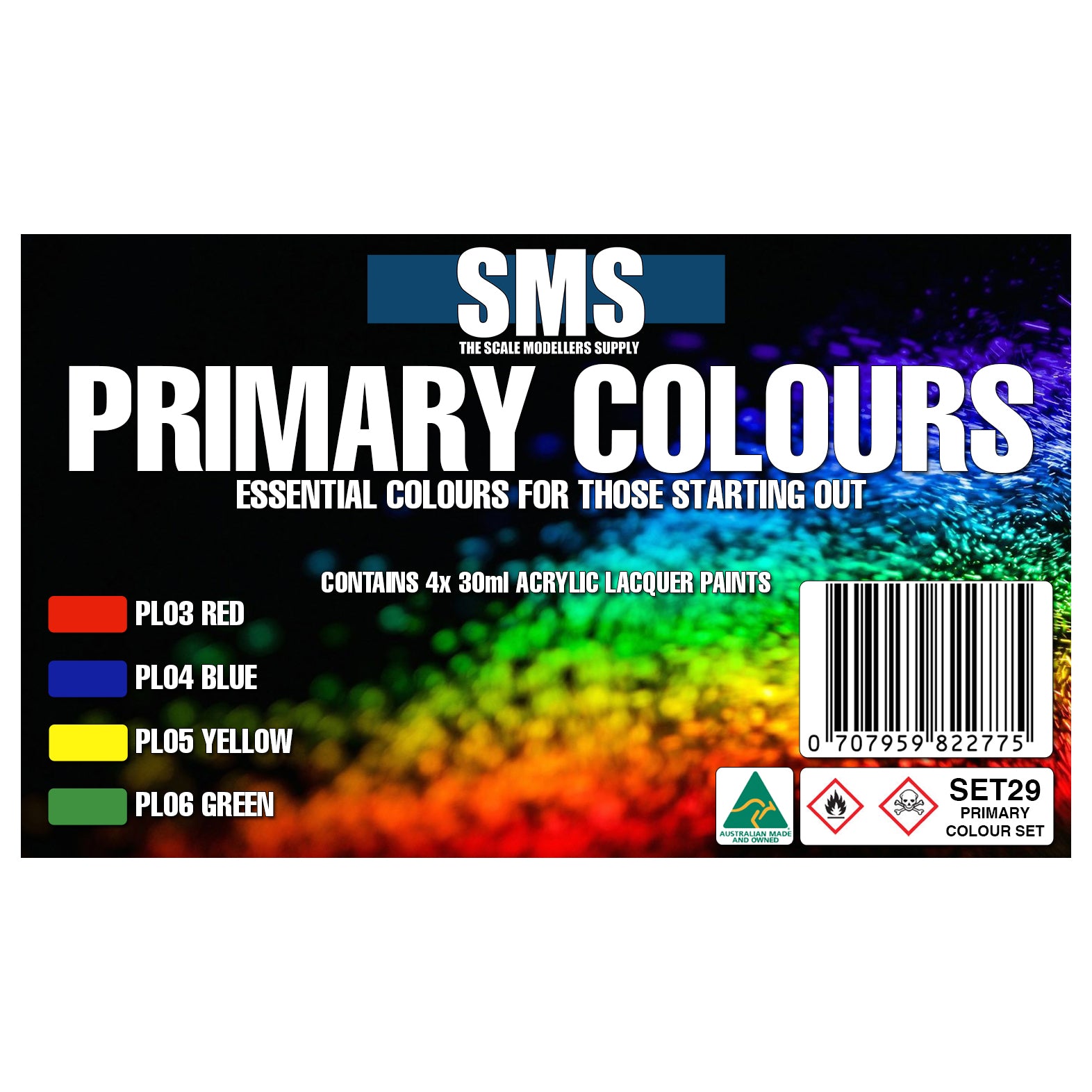 SMS Airbrush paint Primary Colour Set Sms