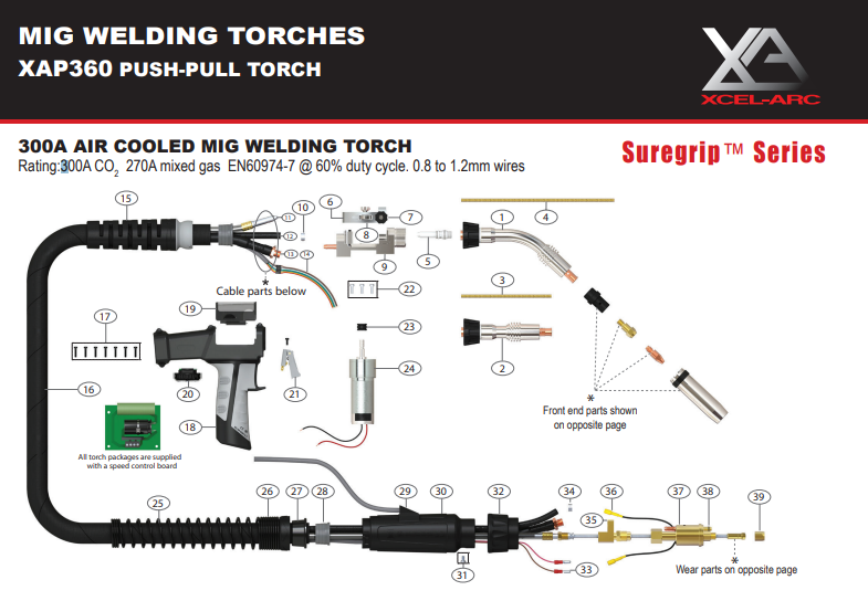 Strata XAP360 PUSH-PULL TORCH 45 degree Neck x 8m