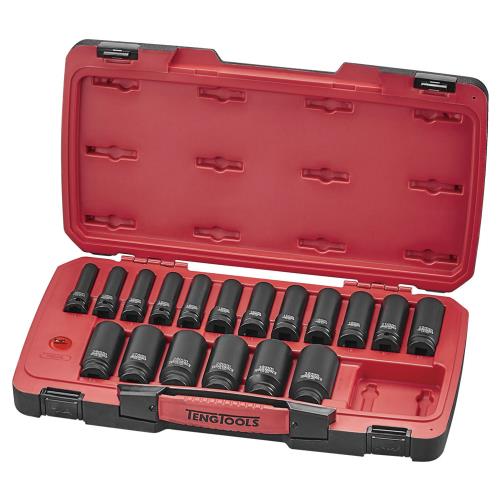 Teng 22pc 1/2in Dr. MM Reg. Impact Socket Set 6-Pnt