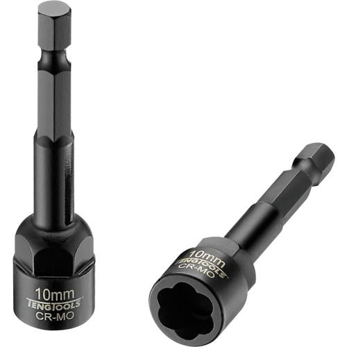 Teng 10mm 1/4in Hex Twist Extractor Cr-Mo