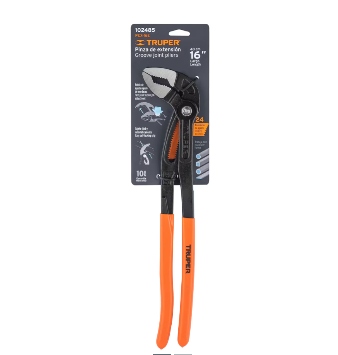Truper Groove Joint Multigrip Pliers 400mm