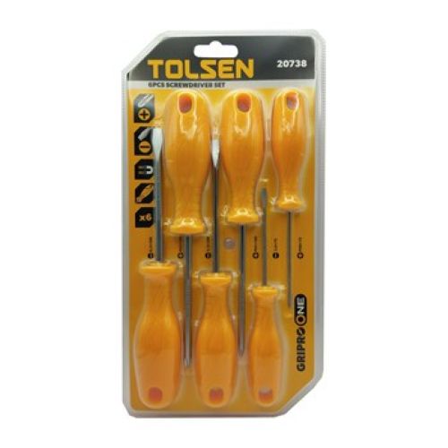 TOLSEN 6 PCE SCREWDRIVER SET PHILLIPS & SLOTTED IP10