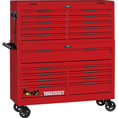 Teng Pro35 53in Stack Tool Storage 19 Drawers Red