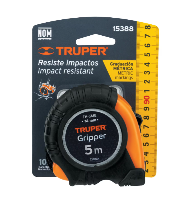 Truper Tape Measure 5m x 19mm Gripper 15388