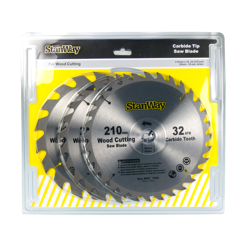 STANWAY #210mm x 18t-24t-32t DIY CIRC SAW BLADE SET-3