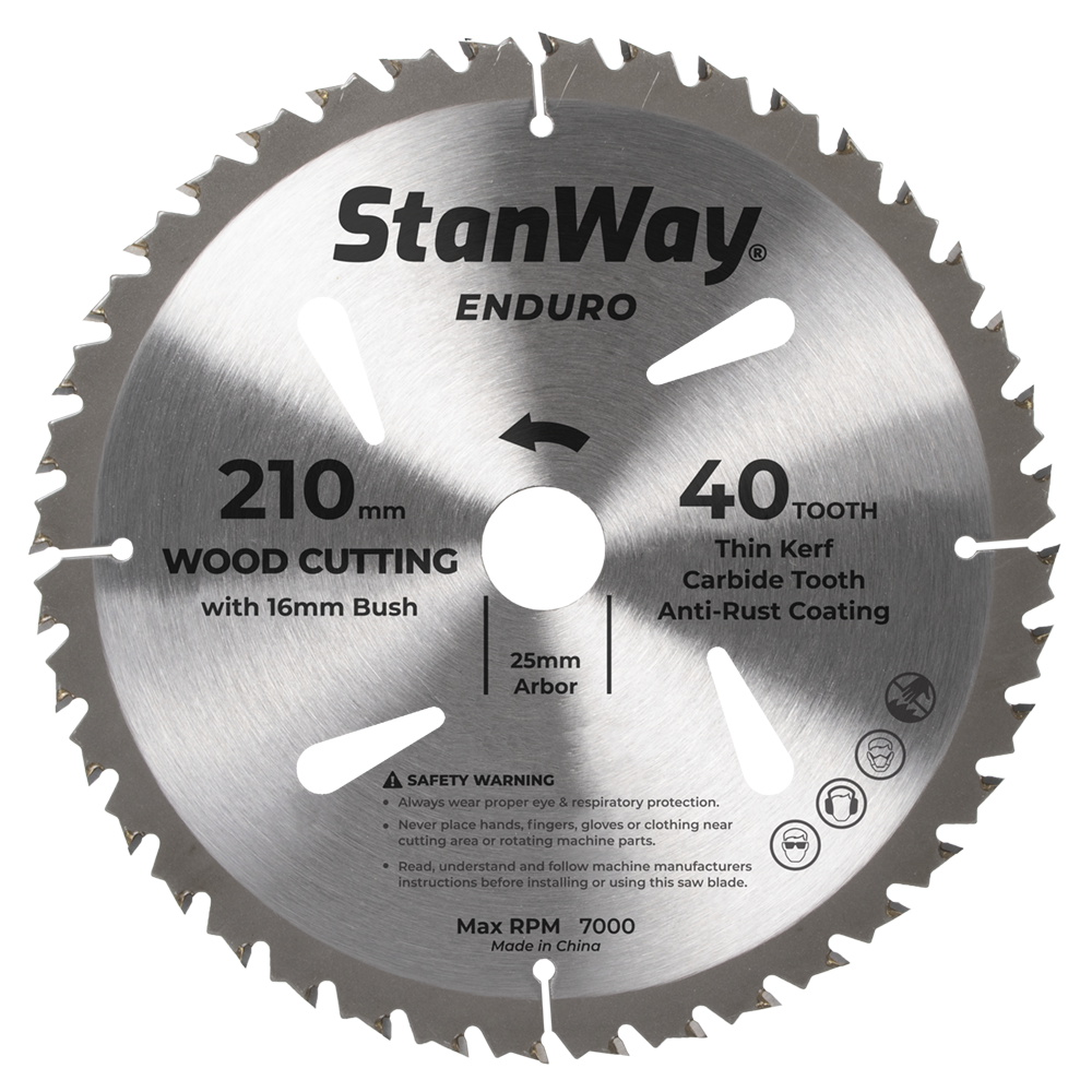 STANWAY #210mm x 40t 16-25mm ENDURO CIRC SAW BLADE