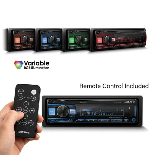 ALPINE HEAD UNIT SINGLE DIN BLUETOOTH 4V PRE-OUT MAX POWER 50 X 4|18 X 4 RMS