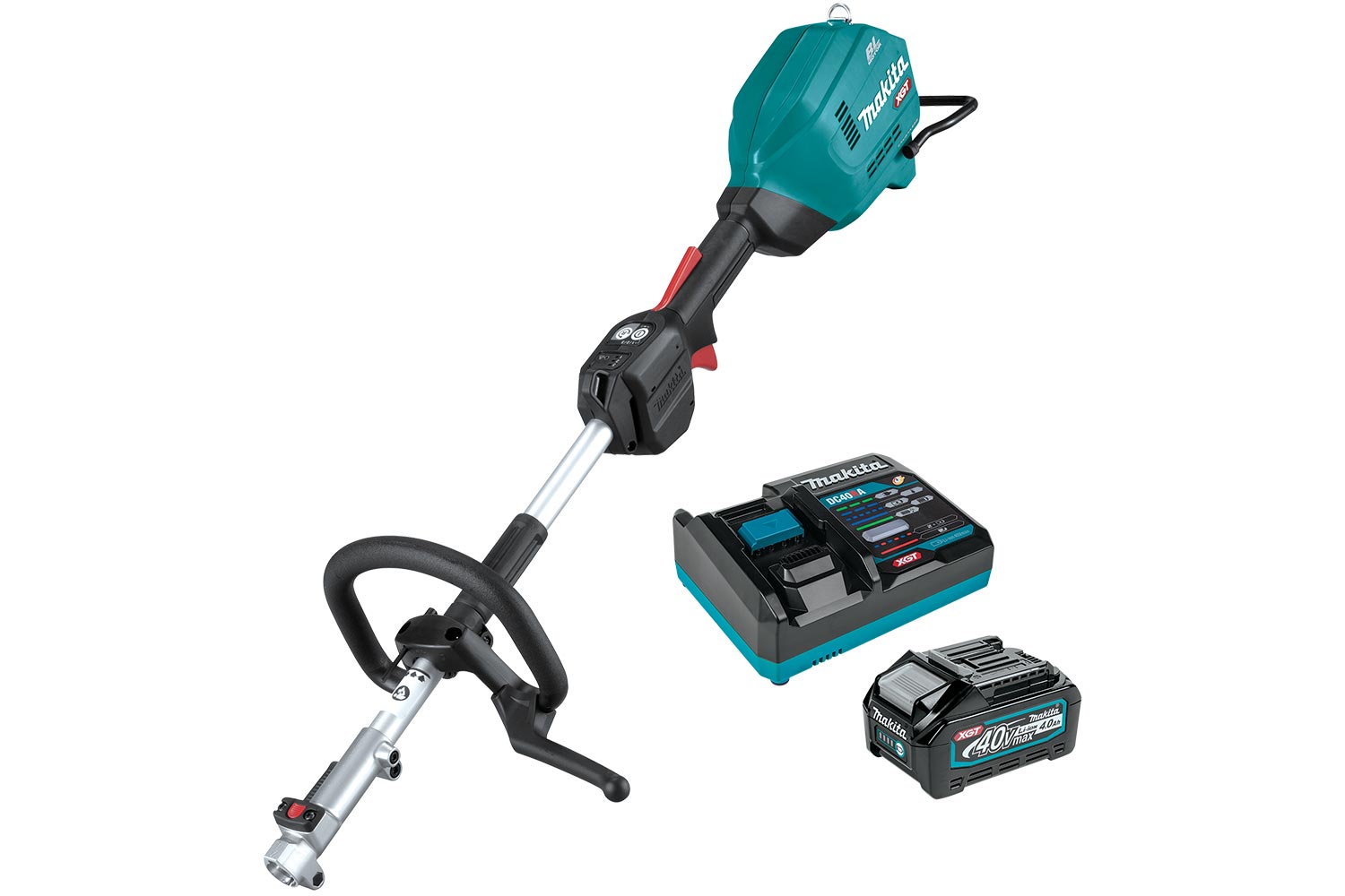 Makita UX01G 40Vmax XGT Multi-Function Power Head with 1x 4.0Ah battery, rapid charger and EM406MP