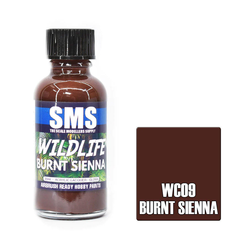 SMS Airbrush paint 30Ml Sienna Acrylic Lacquer Scale Modellers Supply