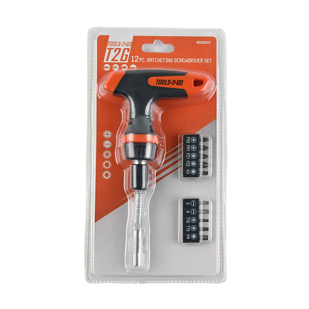 T2G 12pc Ratcheting Screwdriver Set