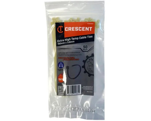 CRESCENT EXTRA HIGH TEMP CABLE TIE 150MM X 3.6MM 50PK