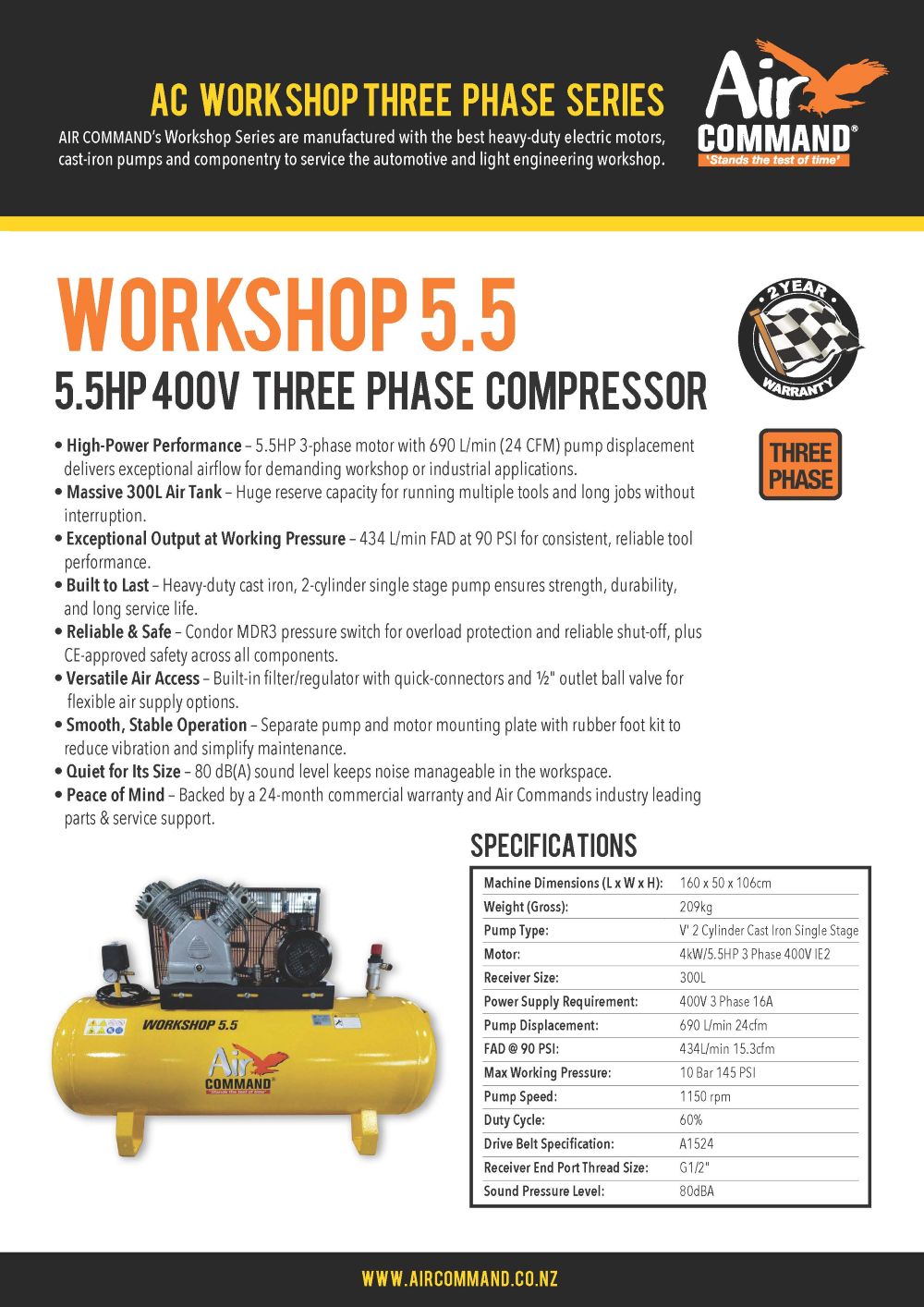 Air Command Workshop 5.5HP Air Compressor