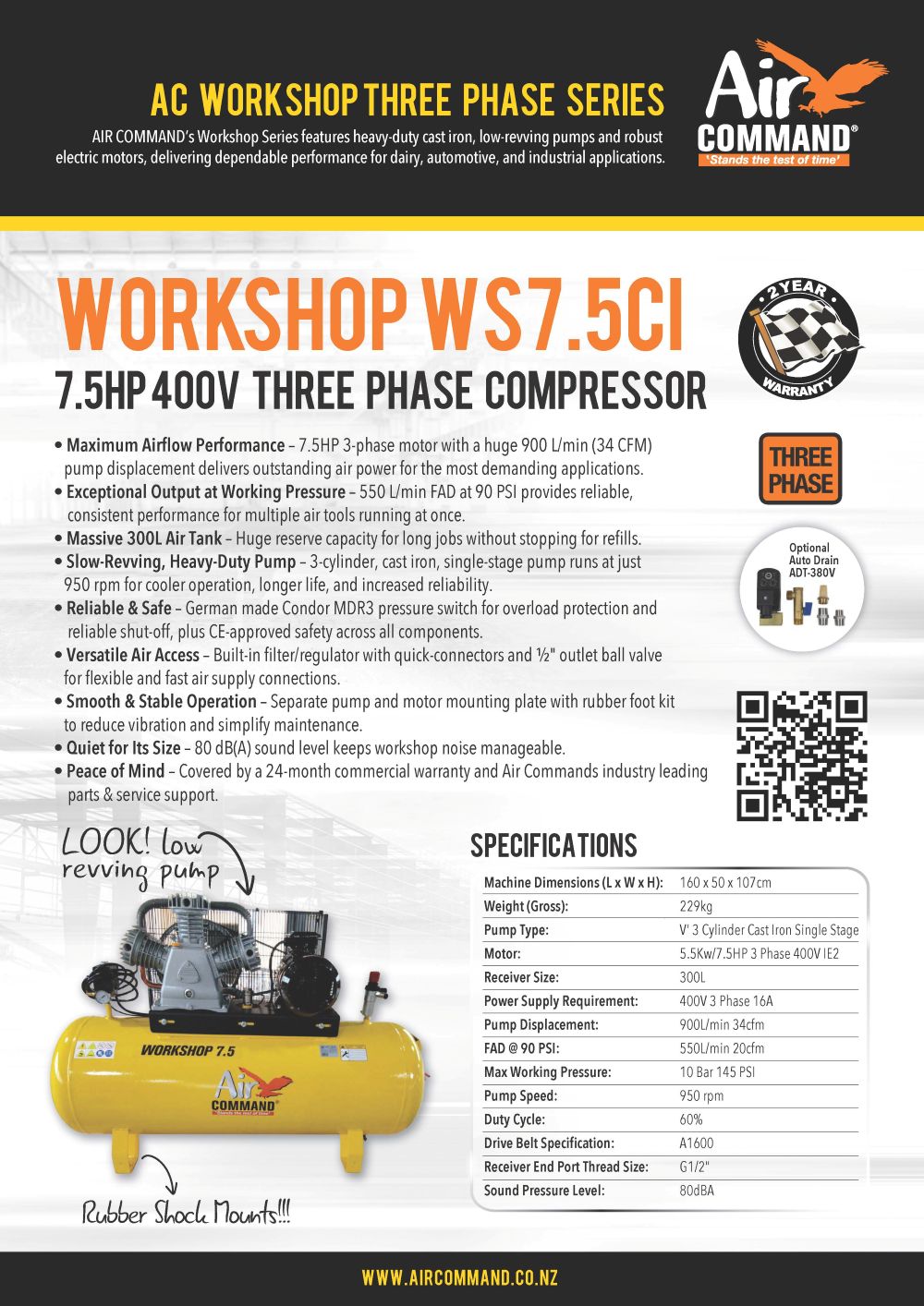 Air Command Workshop 7.5HP Air Compressor