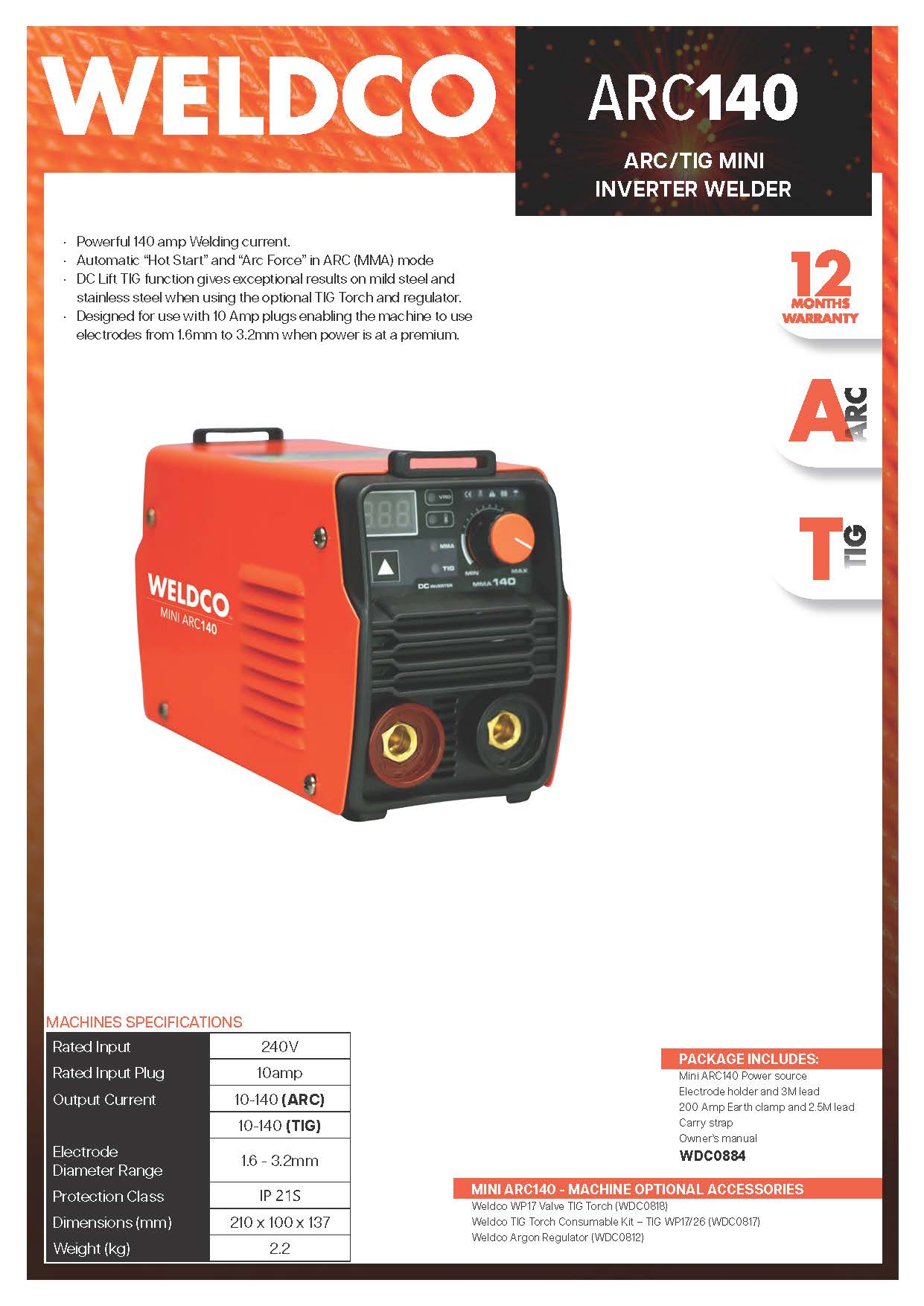 Weldco Mini Arc140 Welding Machine