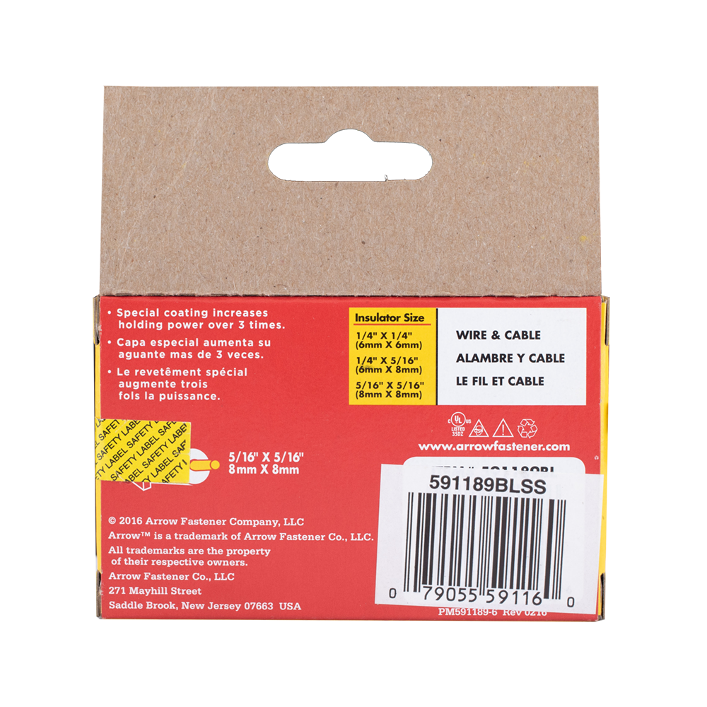 ARROW T59 Insulated Stainless Steel Staples (8mm x 8mm) - 300pcs