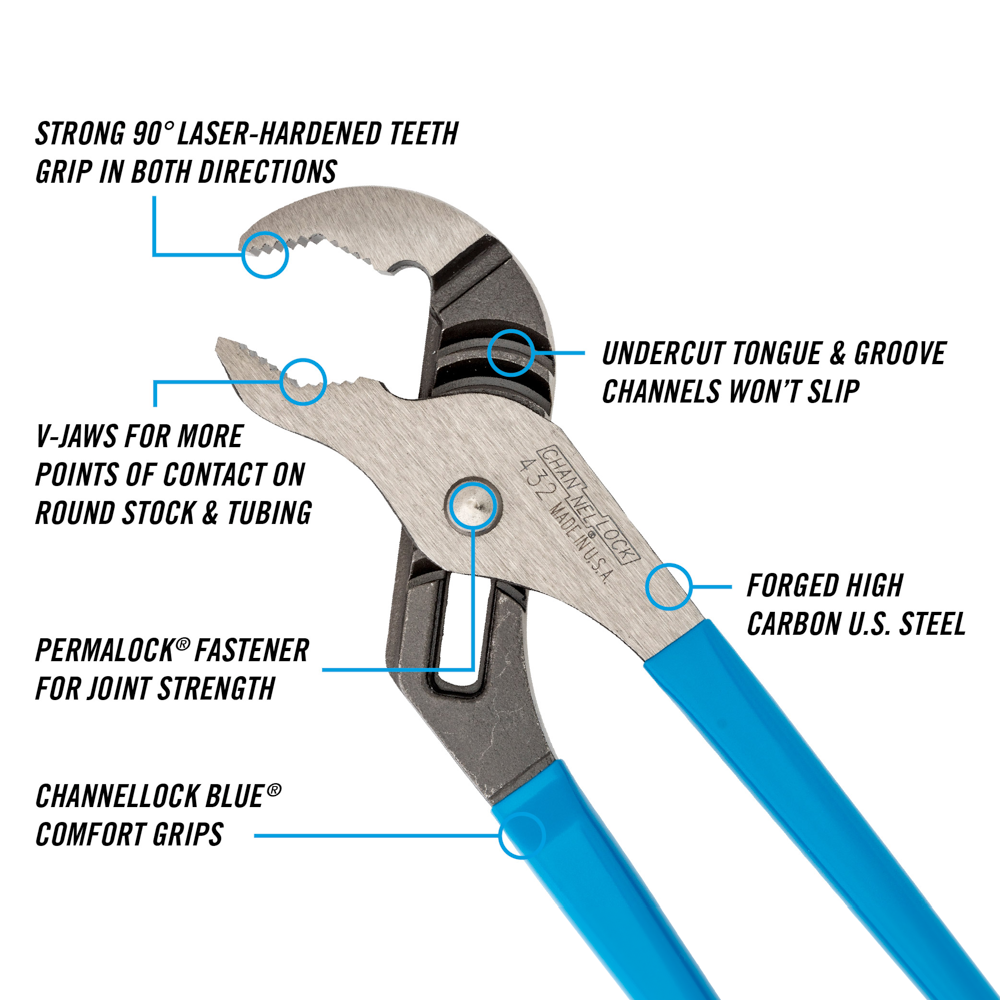 Channellock #432G V-JAW PLIER-250mm