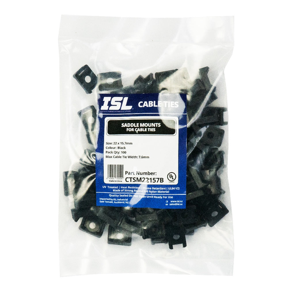 ISL 22 x 15.7mm Saddle Mount - Black - 100pk