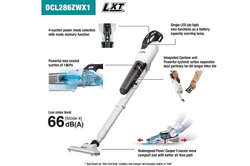 Makita 18V Lxt Brushless Cyclone Stick Vacuum Kit