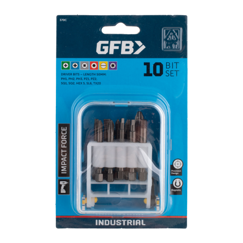 GFB 10-bit bit set packaging on a white background