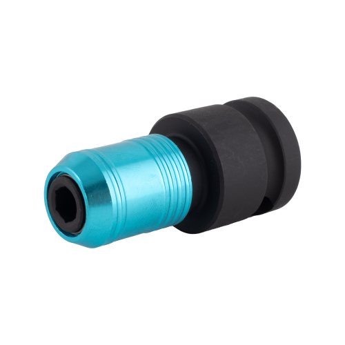 GFB Black and blue cylindrical object on a white background