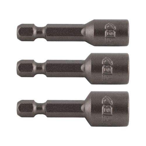Three GFB drill bits with a branded logo on a white background