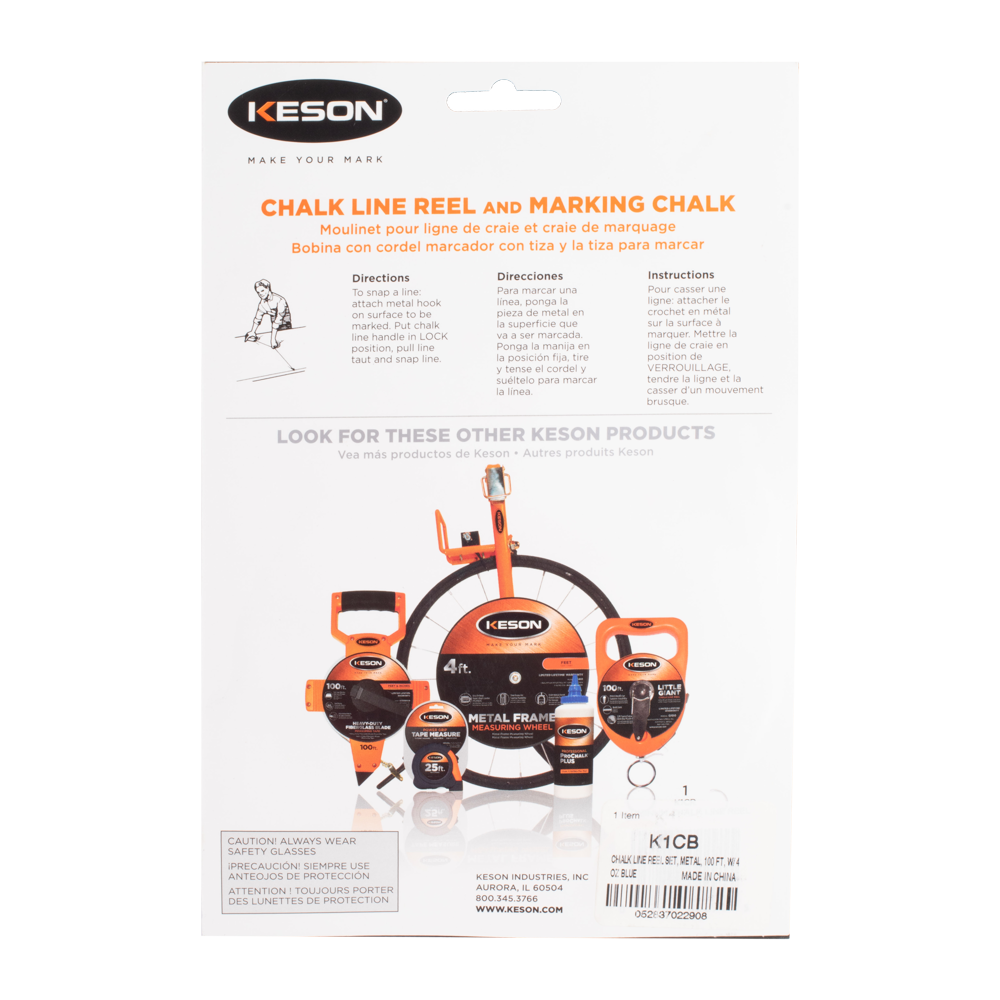 KESON Chalk Line Reel with Blue Marking Chalk