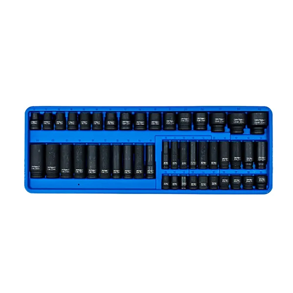Rytool 46pc Impact Socket Set Tray 3/8in & 1/2in Imperial
