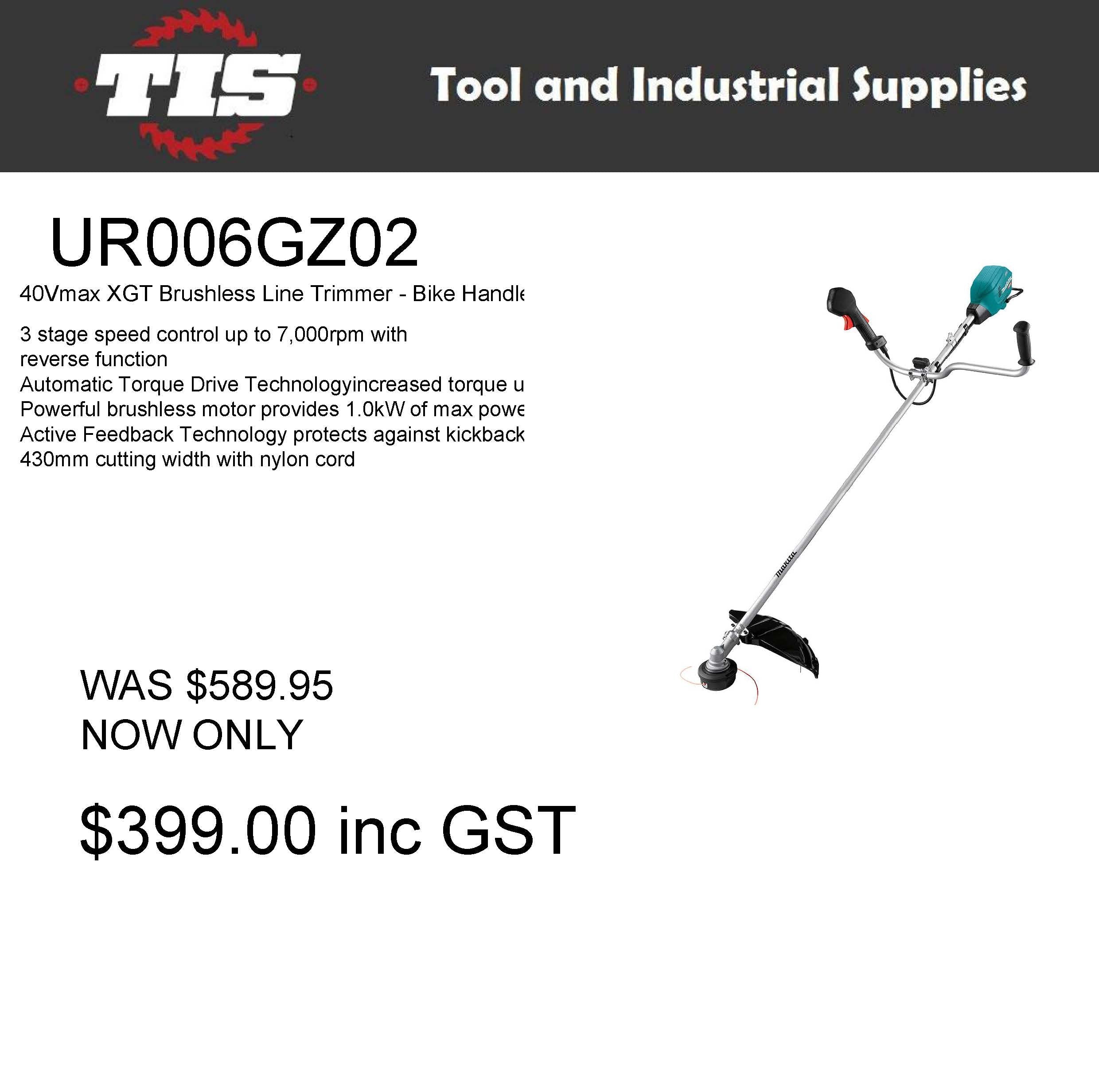 Makita 40Vmax Xgt Brushless Bike Handle Brush Cutter Skin Red Promo