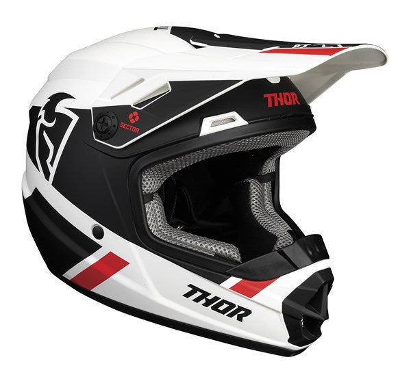 Helmet S23Y Thor Mx Sector Split Youth Mips White Black Medium