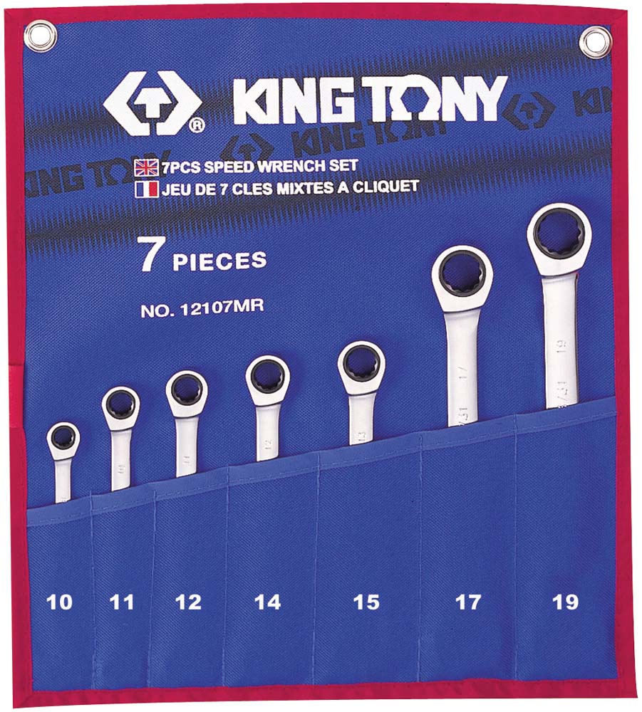 King Tony 7Pc Std S/Wrench Set 10-19mm