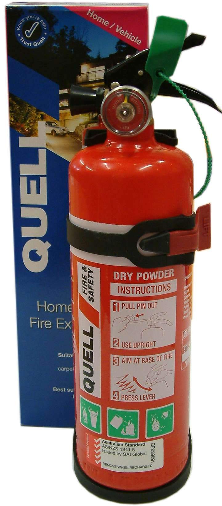 Fire Extinguisher Quell 1Kg Powder Home/Vehicle