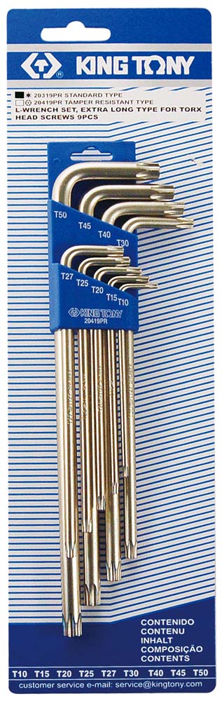 King Tony 9Pc Torx Extra Long Wrench Set