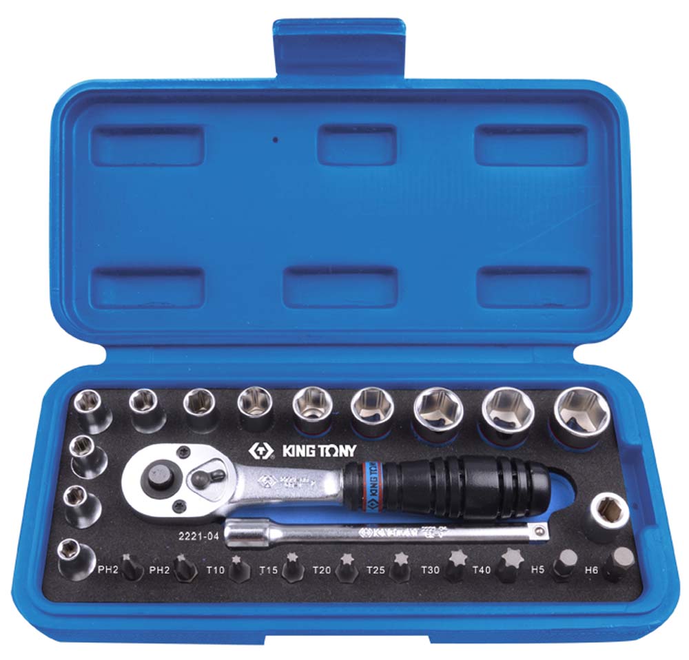 King Tony 25Pc 1/4 Dr Socket & Screwdriver Bit Set