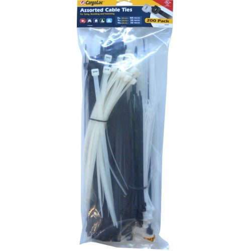 Cargoloc Cable Ties 8 /11 /14 200Pc Blk/Nat