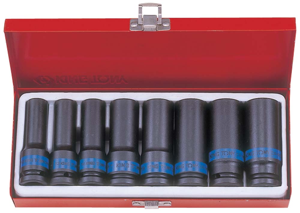 King Tony 1/2 Dr 8Pc Deep Imp Socket Set 12-24mm