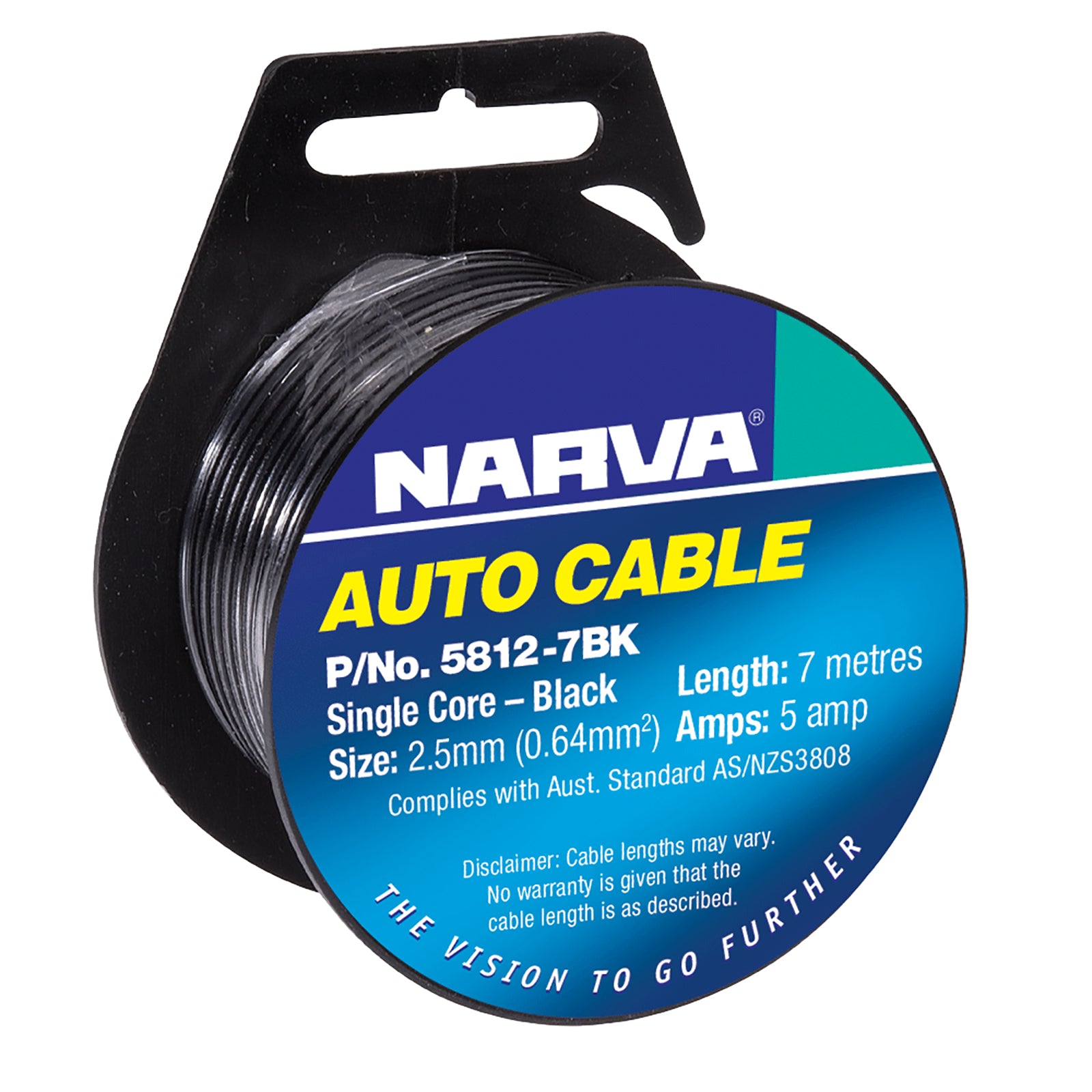 Narva Cable Single Core 2.5mm 7M Black