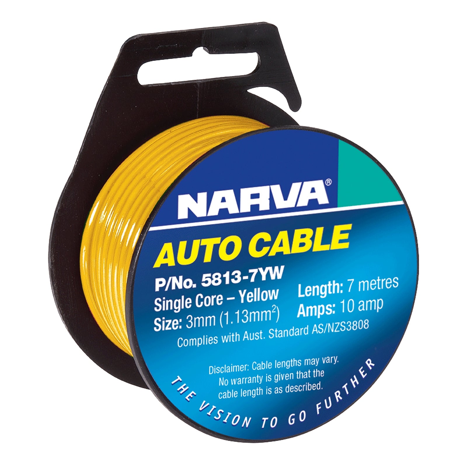 Narva Cable Single 3.0 10Amp 7M Yw