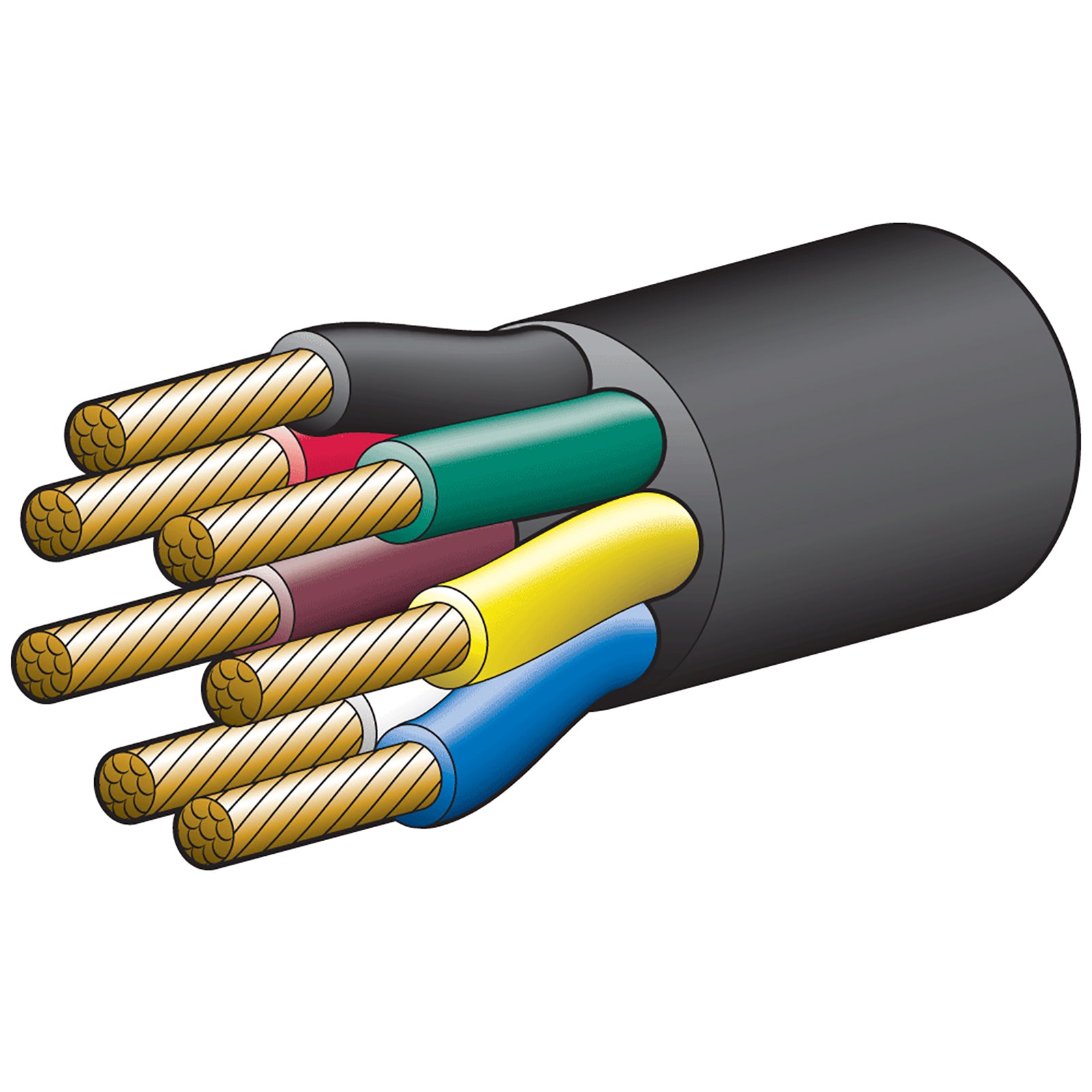 Narva Cable/Tra 7 Core 25Amp 4mm 30M