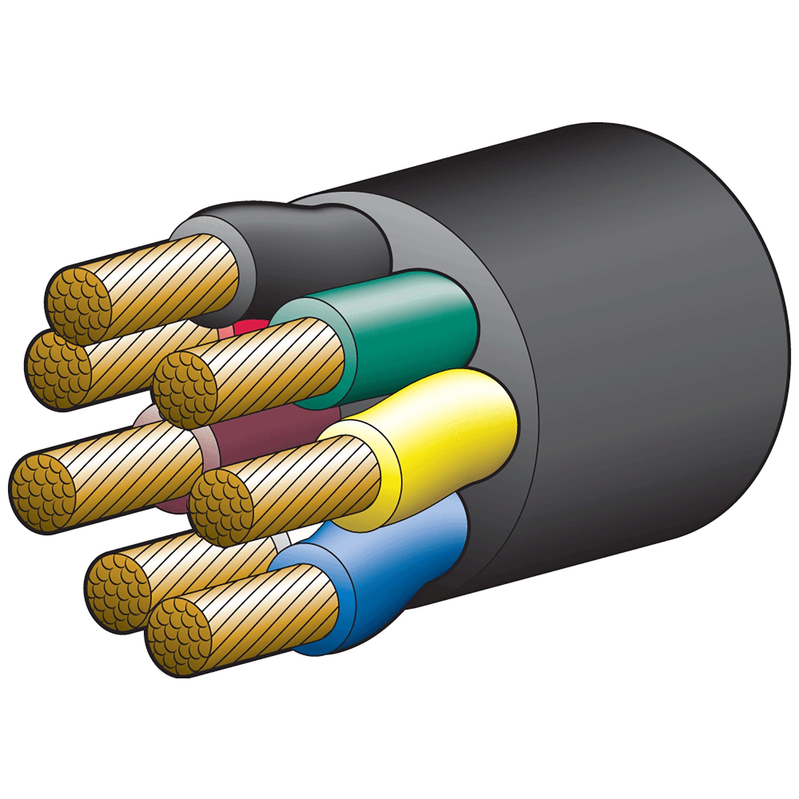 Narva Cable Tra 7 Core 55Amp 6mm 30M