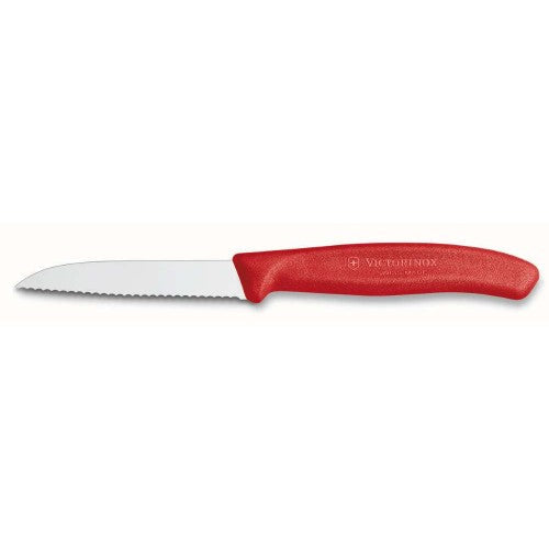 Paring Knife 6.7431 - 8Cm Wavy Blade Red Handle Victorinox