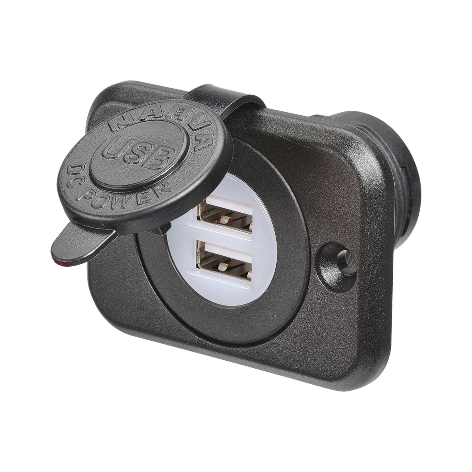 Usb Socket Dual Light/Cover Pk25