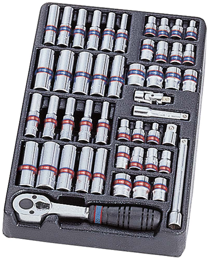King Tony 48Pc 1/4 Dr Socket Set in Tray 6Pt