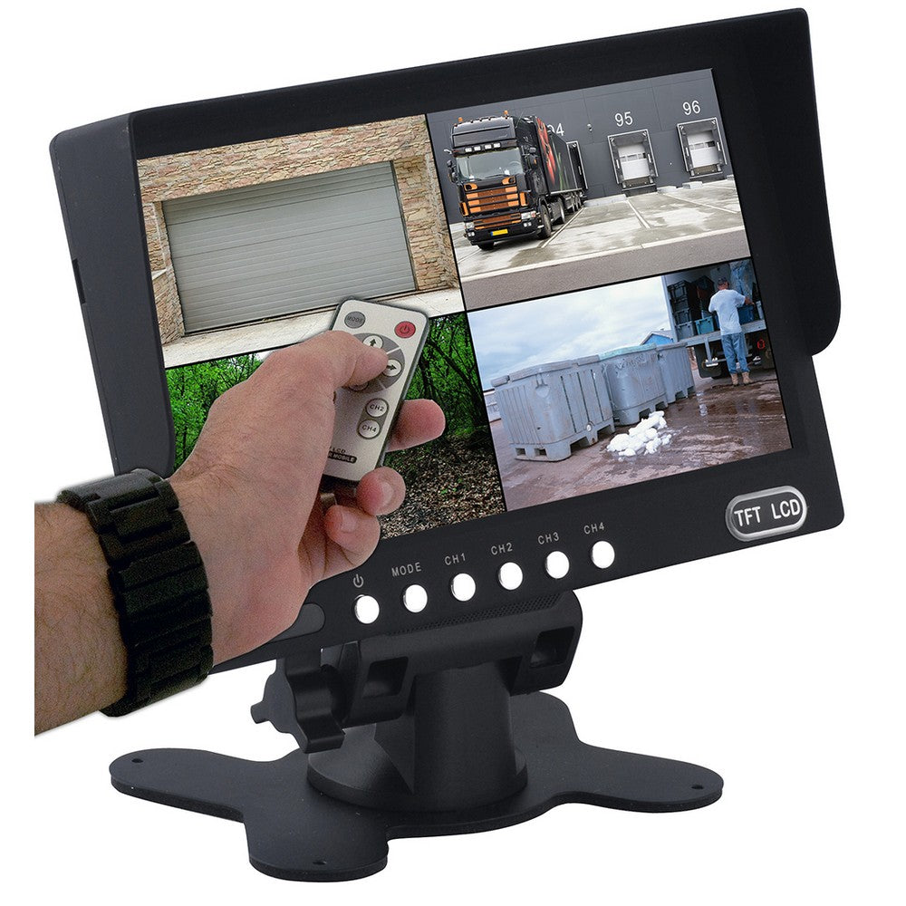 Rm70Cquad 7in Dash Mount 4 Pin 12-24 Volt Lcd Monitor With Quad View