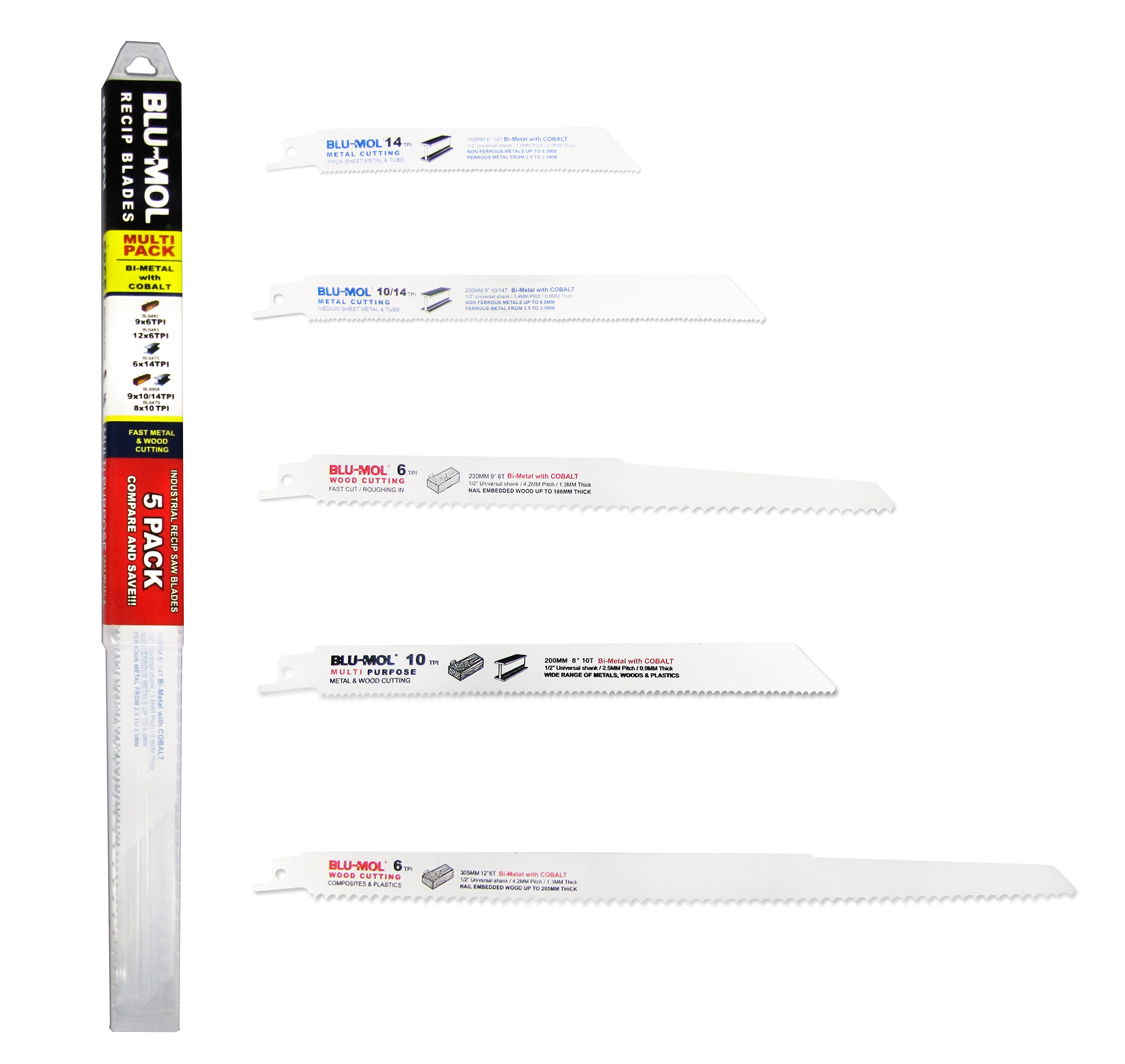 Blu-Mol 5Pce Recip Blade Set