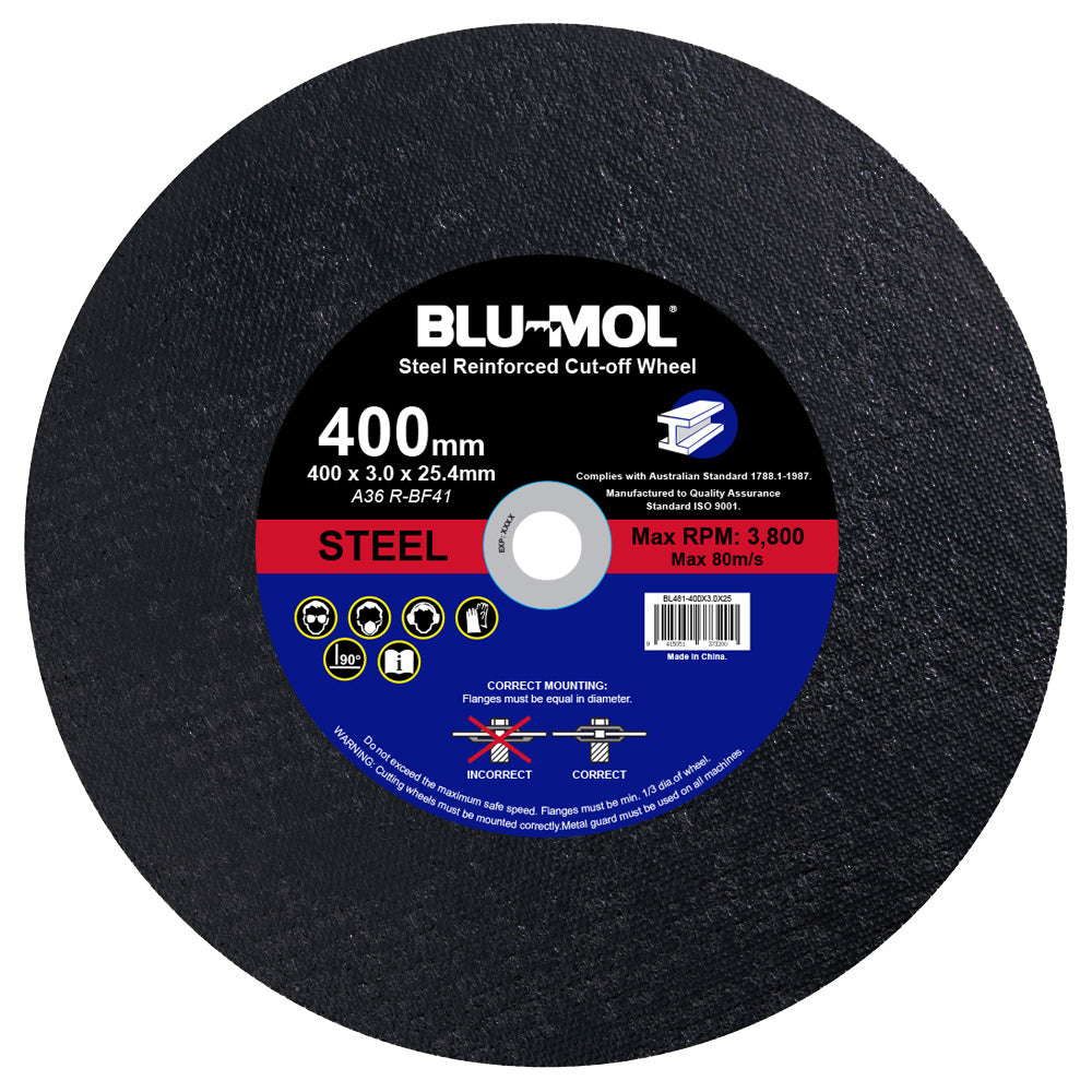 Blu-Mol Metal Cut-Off Wheel 400 X 3.0 X 25.4mm