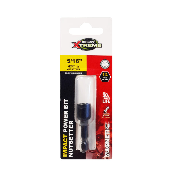 Blu-Mol Xtreme Impact Nutsetter in packaging, with visible black and yellow branding, and the product itself is white.